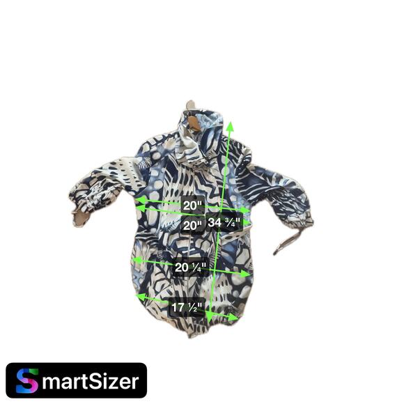 SoCa St. John Blue and White Stretch Silk Belted Jacket Medium - Picture 5 of 5